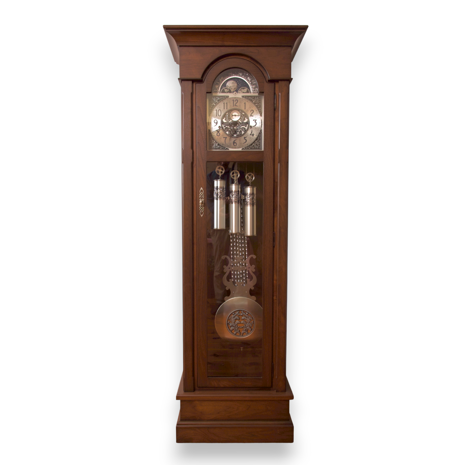 custom amish grandfather clock front view