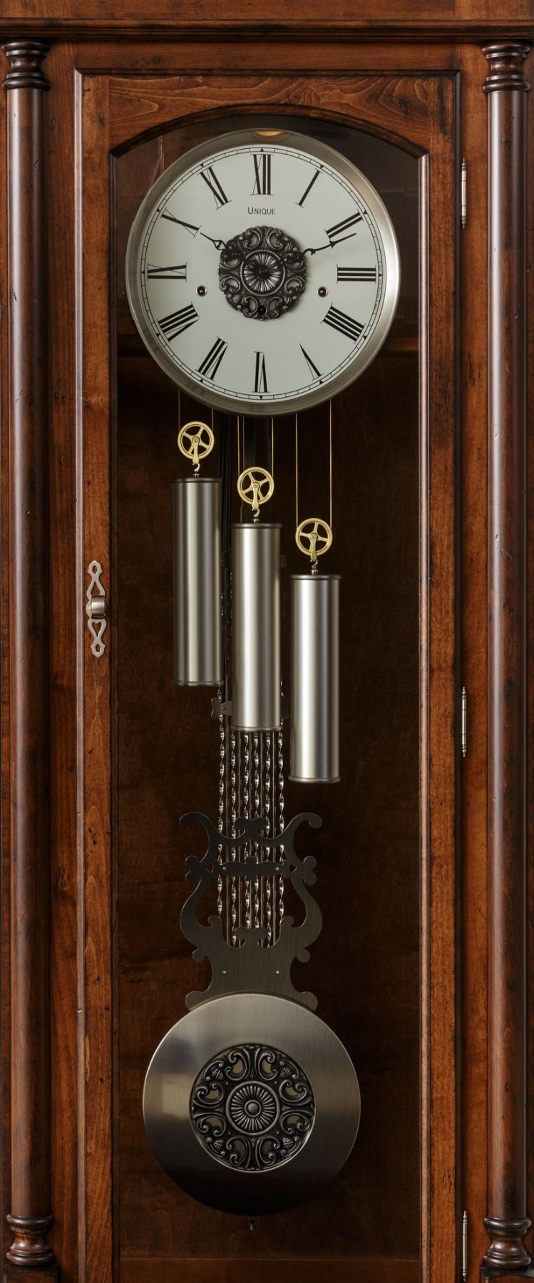 amish grandfather clock detail