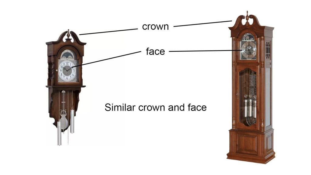 grandfather wall clock vs grandmother clock