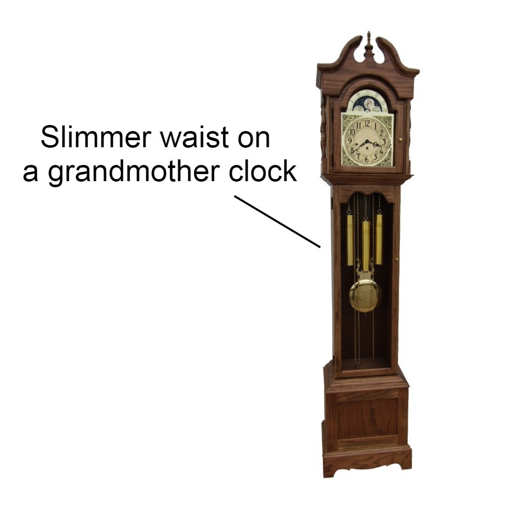 grandmother clocks with slimmer waist