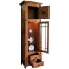amish mission grandfather clock with shelves