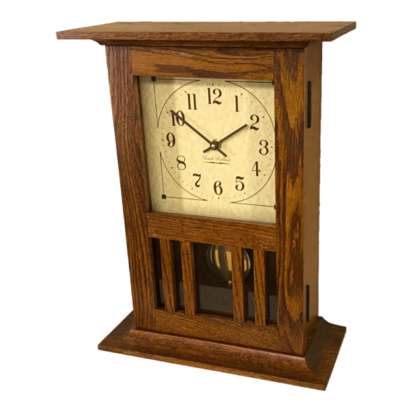amish custom mantel clock red oak