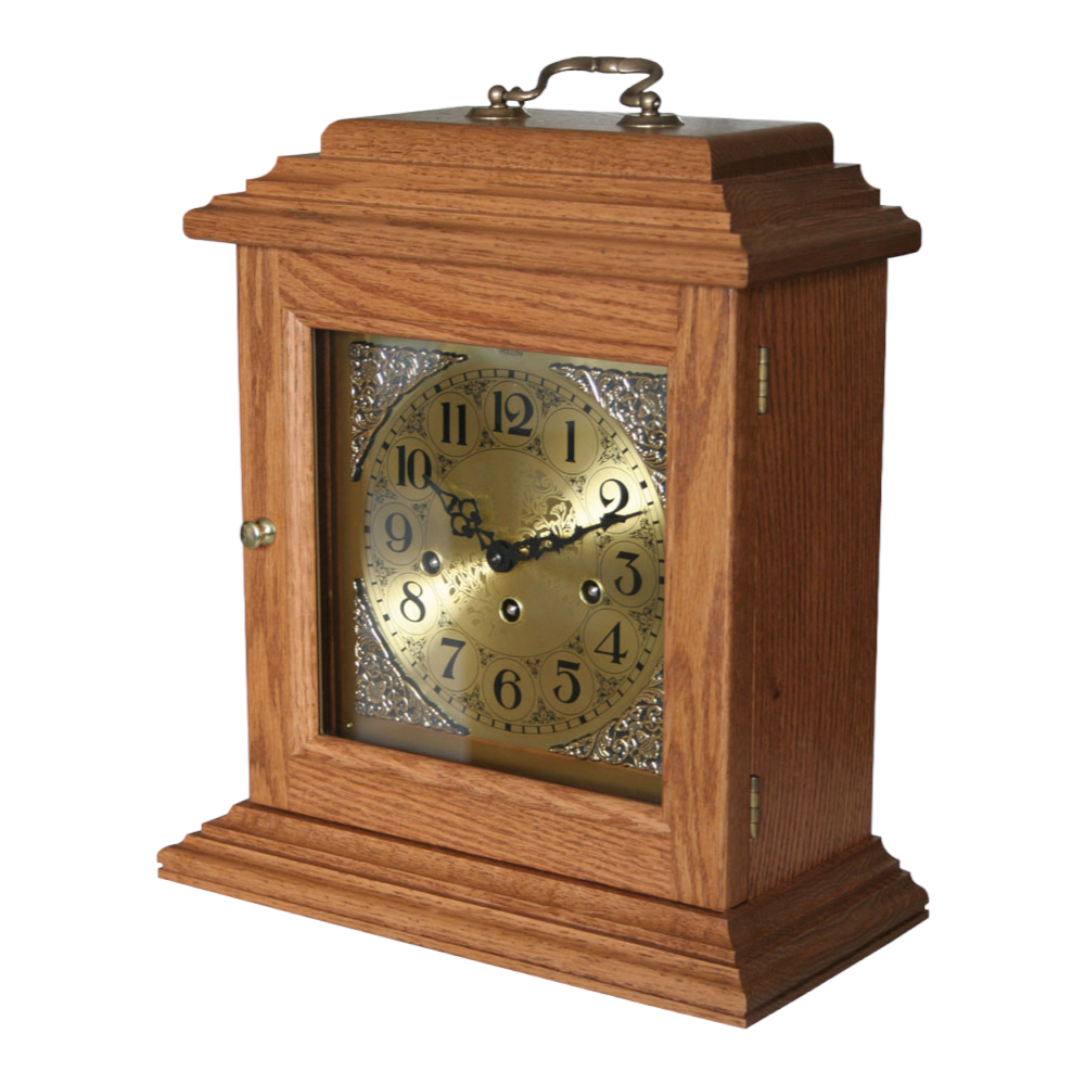 amish mantel clock oak wood