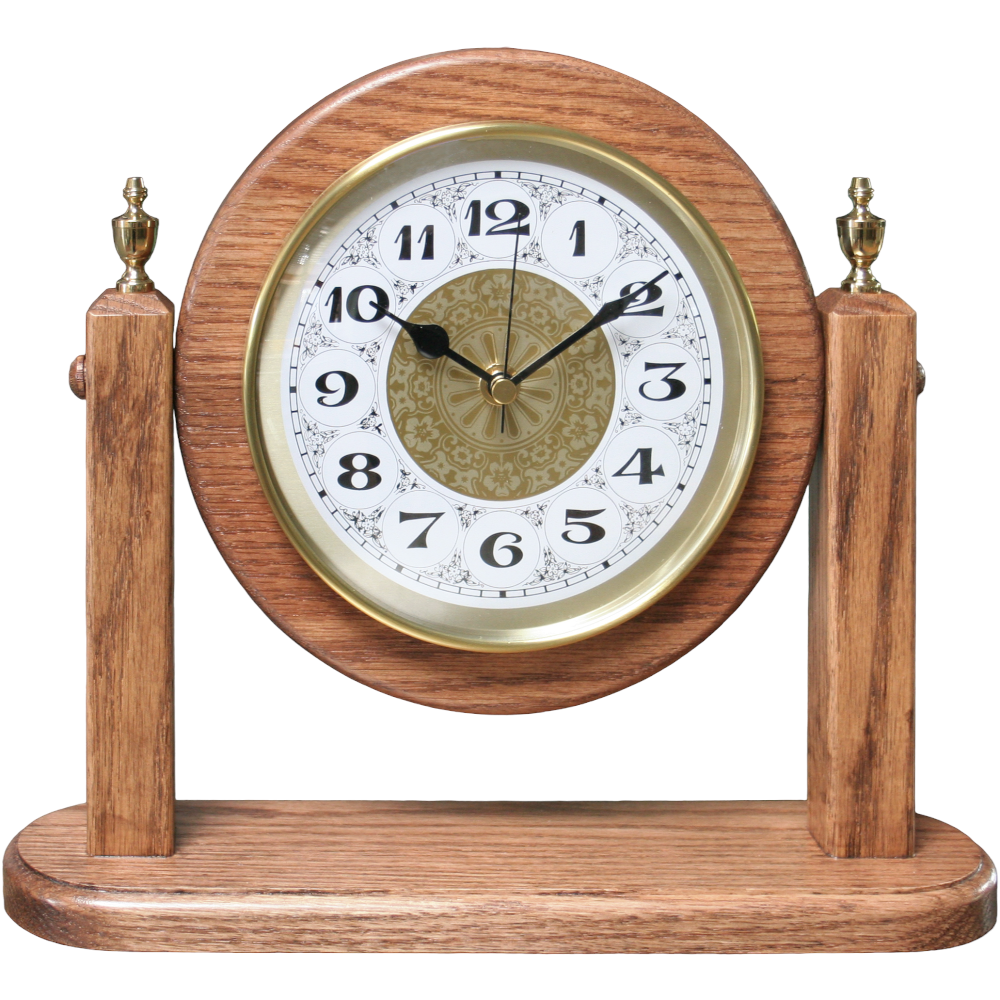 amish oak table clock for mantel