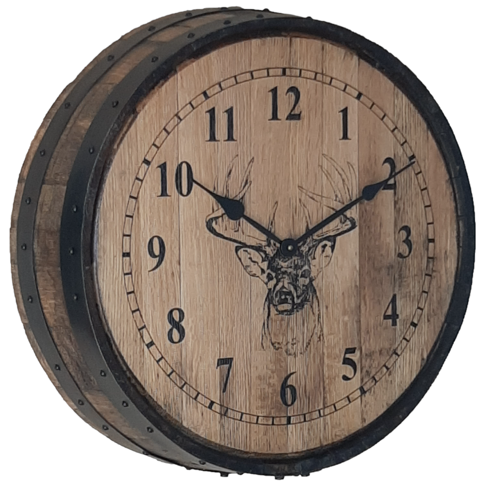 custom amish wall clock with bear carving