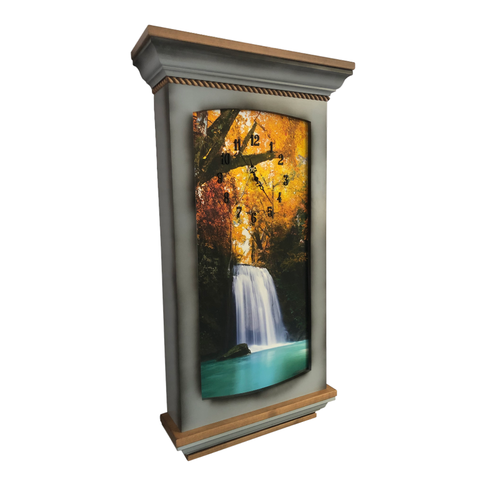Amish made picture frame clock solid wood
