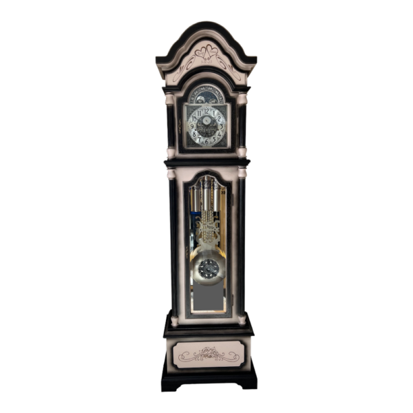 amish custom grandfather clock with custom carving