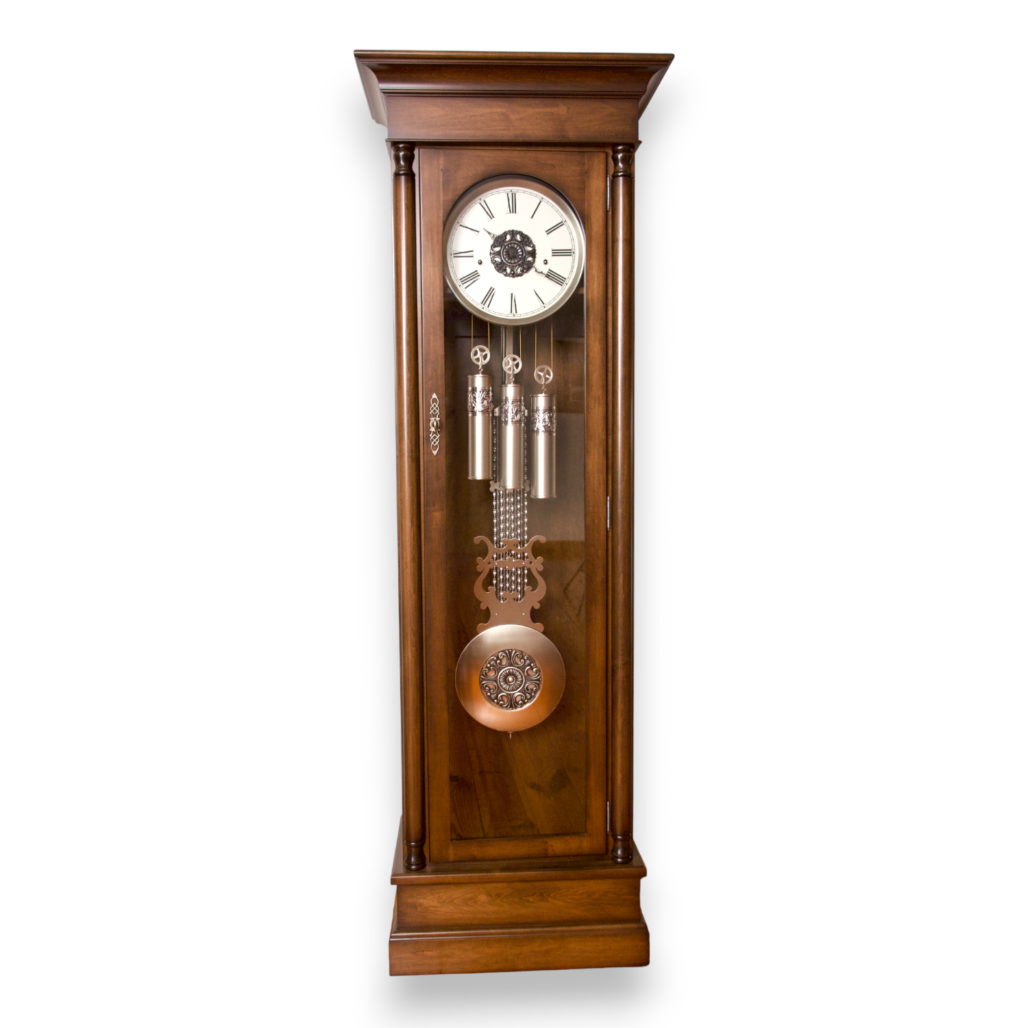 amish grandfather clock custom made in usa front view