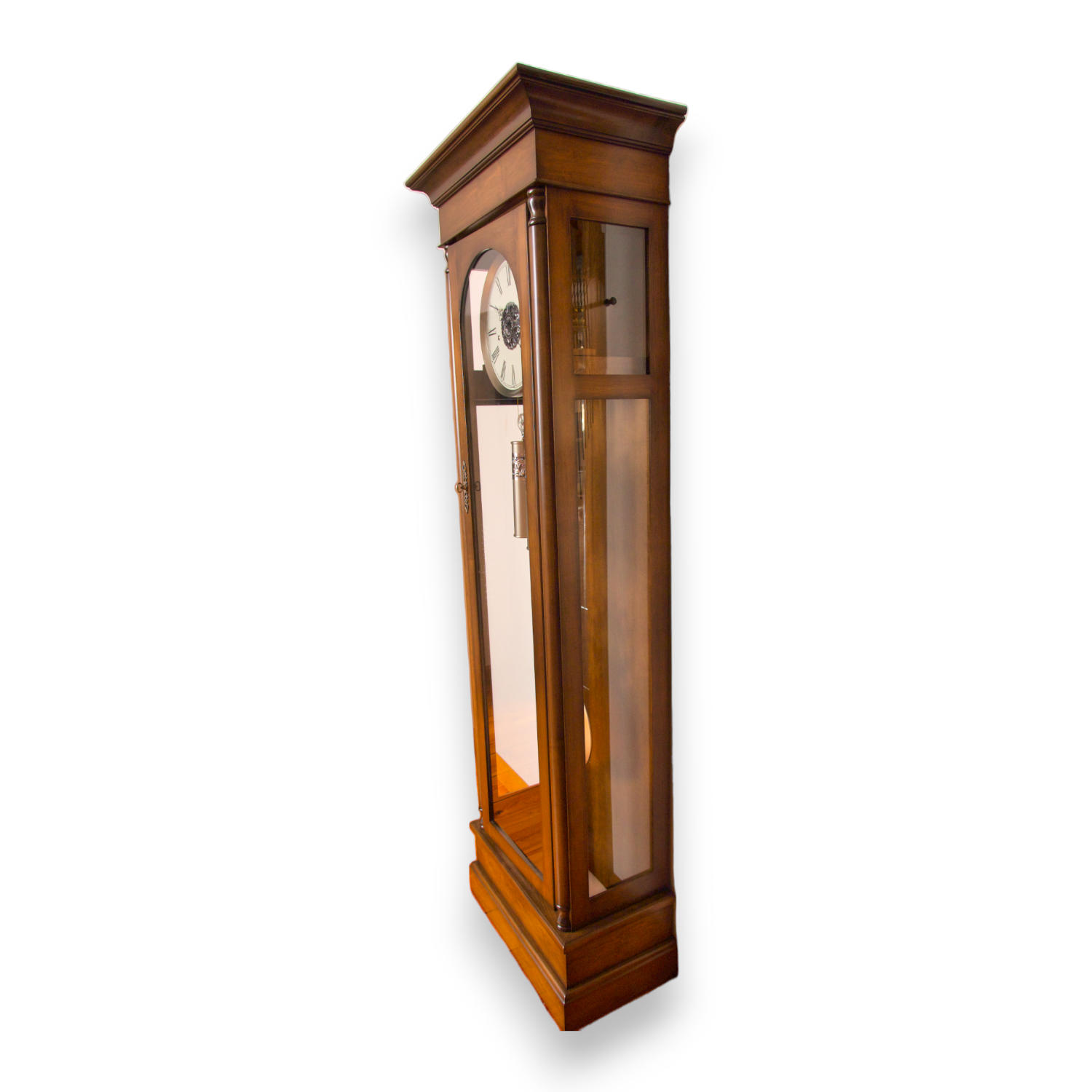 amish grandfather clock custom made in usa side view