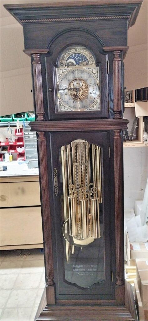 grandfather clock with tubular chime custom made